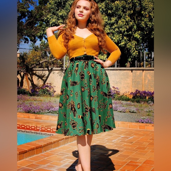 Pinup Couture Dresses & Skirts - Pinup Couture PUG Laura Byrnes Green Swing Skirt In Garden Of Eden S, M, XL NWT